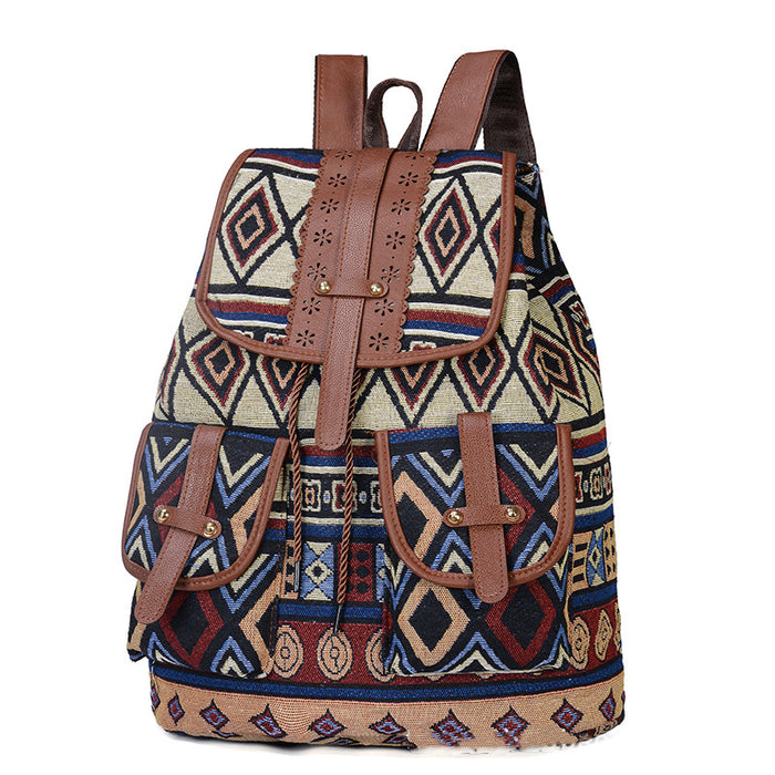 Ethnic style backpack women bag