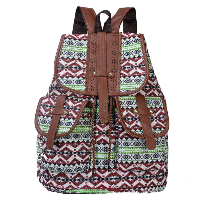 Ethnic style backpack women bag