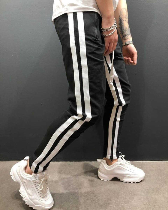 Men Sports Zipper Casual Pants