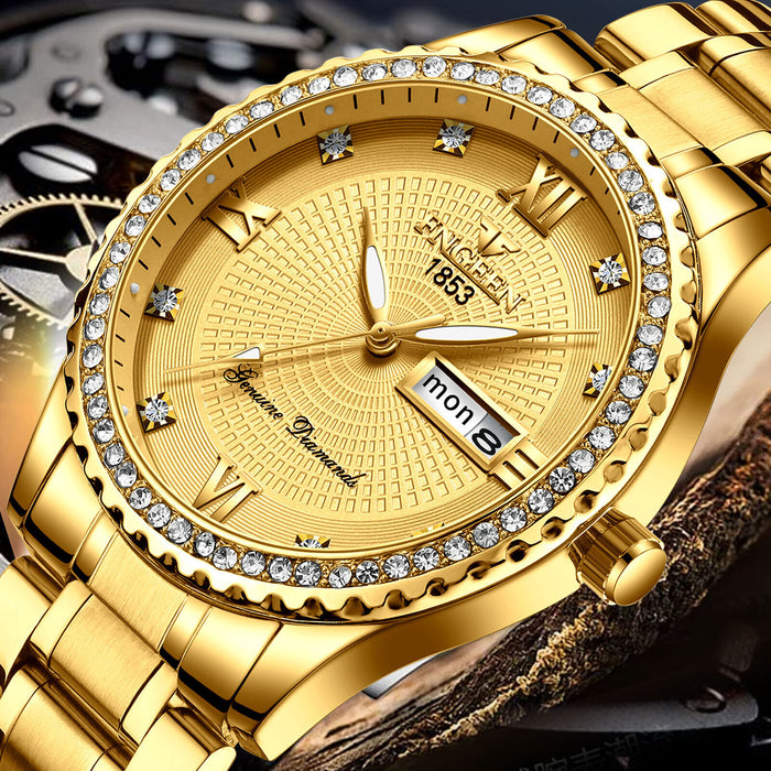 Classic Gold Men Quartz Watch Relojes De Hombre Stainless Steel Business Watches
