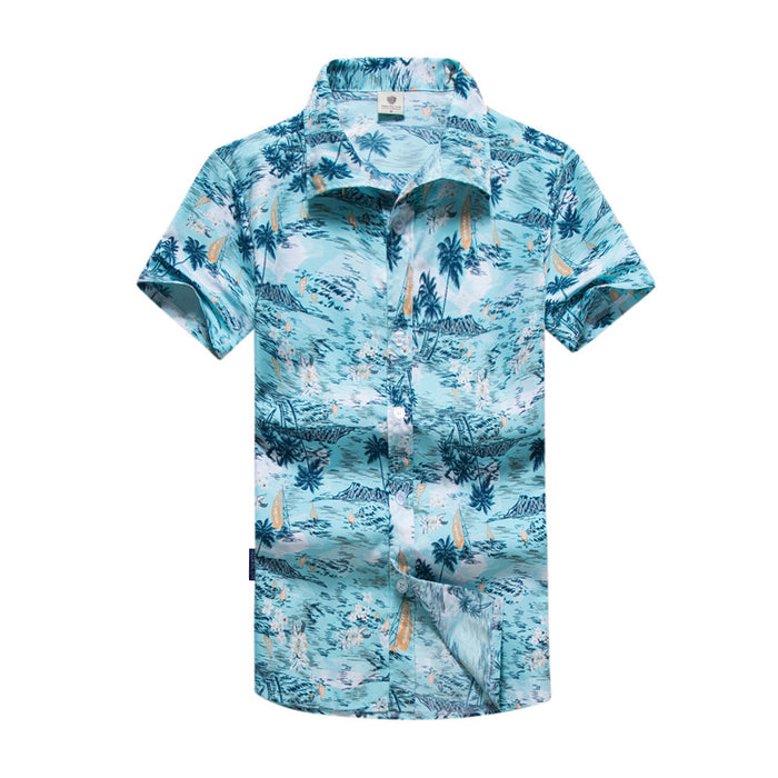 Summer Short-Sleeved Beach Shirt Men