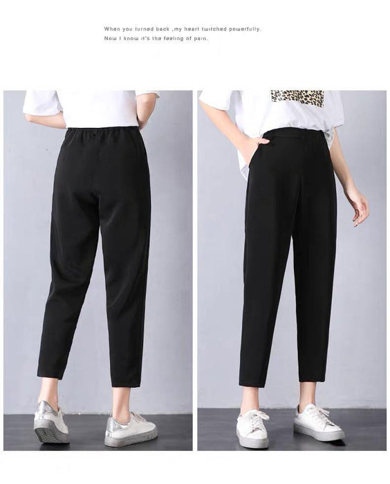 Women's Fleece-lined  Autumn And Winter New Loose Fat Baggy Pants Cropped Pants Harem Pants Sports Pants