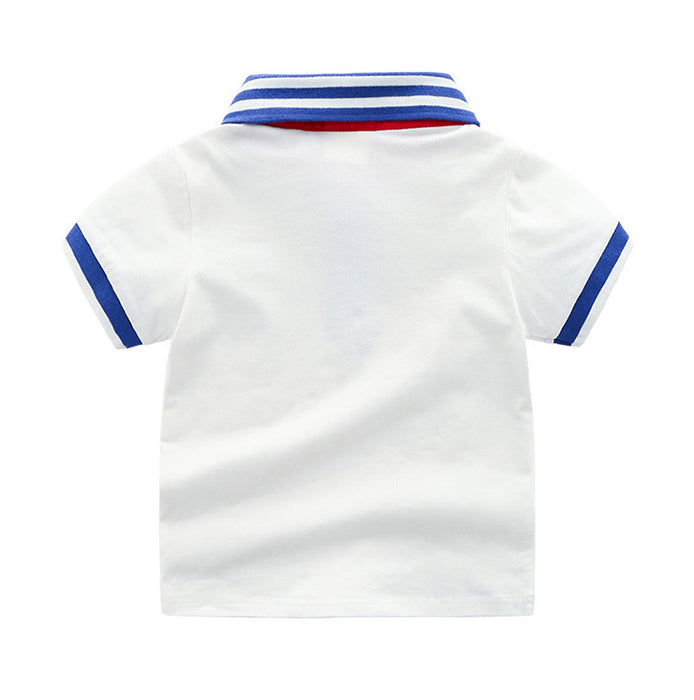 Children's Fashion Lapel Polo Shirt Short Sleeves