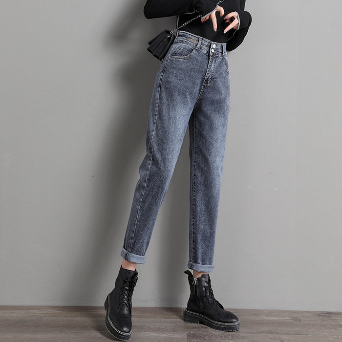 New Straight Loose High Waist Slim Jeans