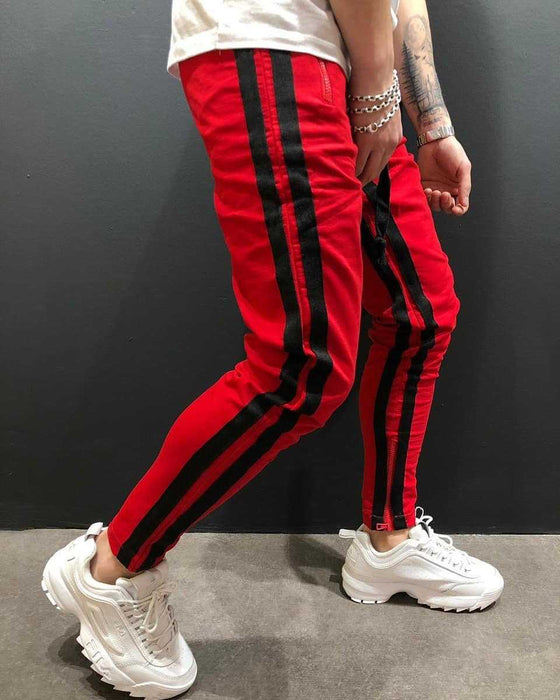 Men Sports Zipper Casual Pants