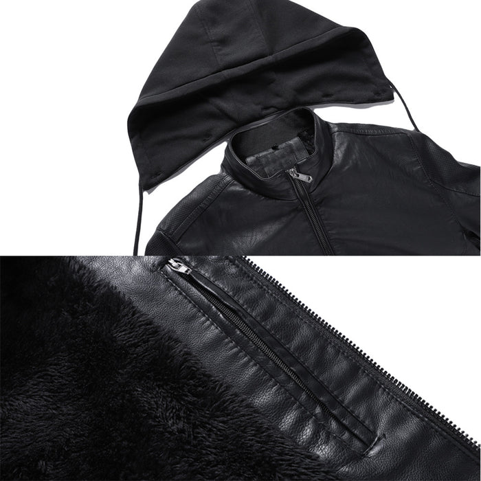 Winter Stand-collar PU Jacket Leather Jacket Men