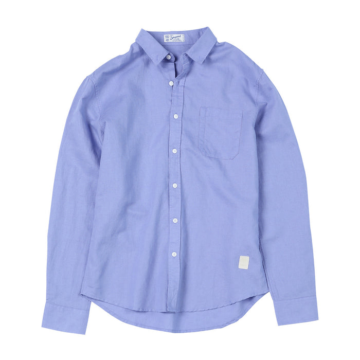 Long-sleeved cotton and linen shirts for men