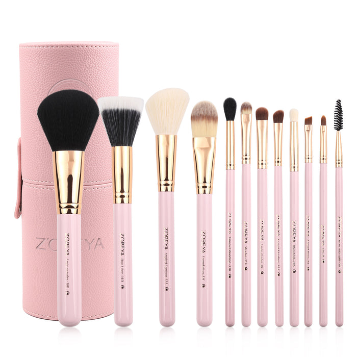 Man-made fiber color tube makeup brush set