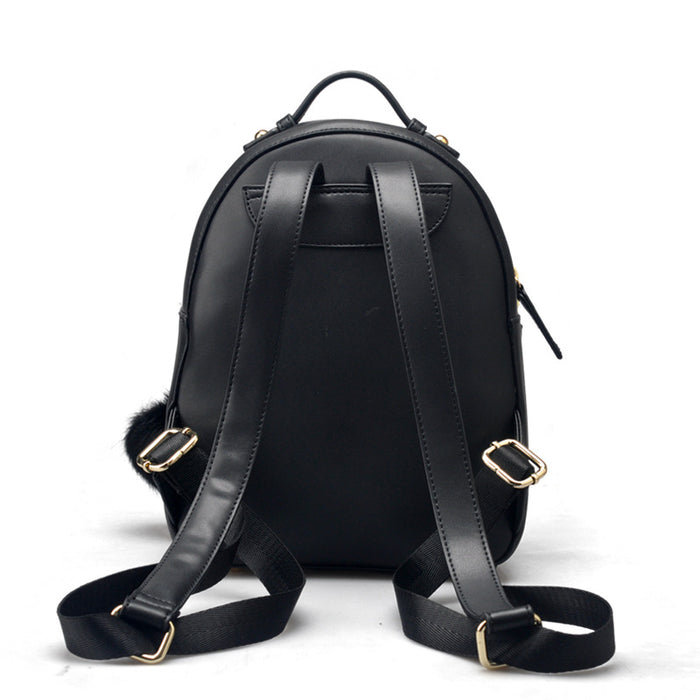 lady orecchiette leather handbag fashion women  backpack Korean campus wind tide