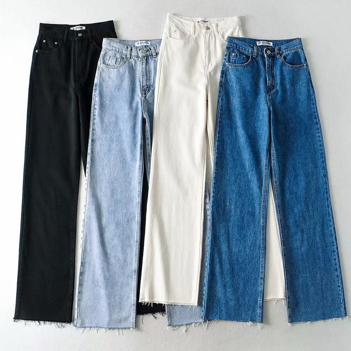 Helle Retro-Jeans mit hoher Taille für Damen im neuen Stil 2021