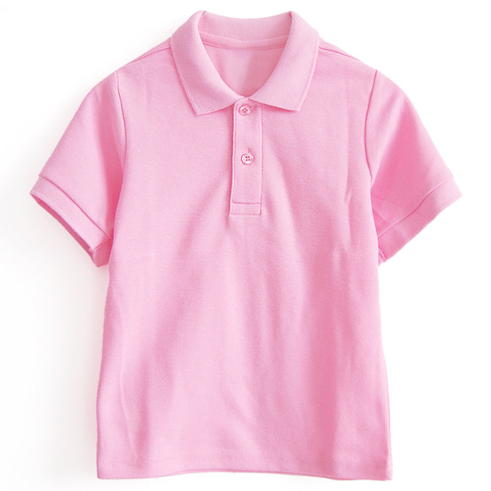 Children's Polo Shirt With Solid Color Cotton Lapel