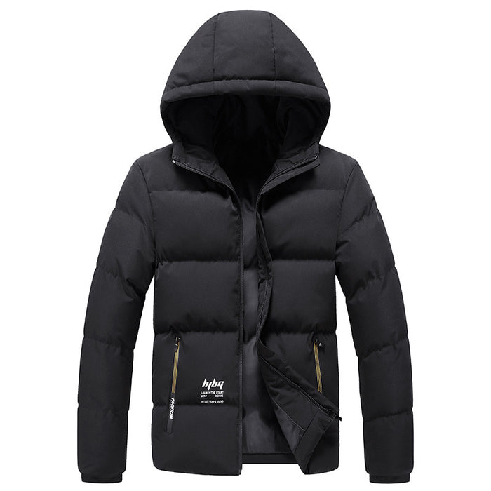 Cotton men's winter youth hooded jacket men thicken