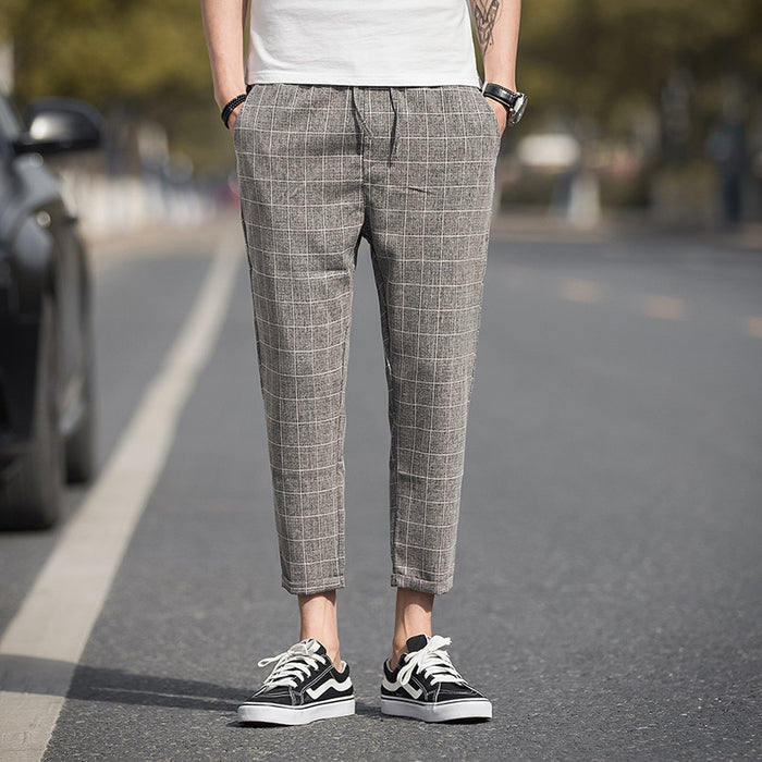 Plaid casual pants Korean style loose pants