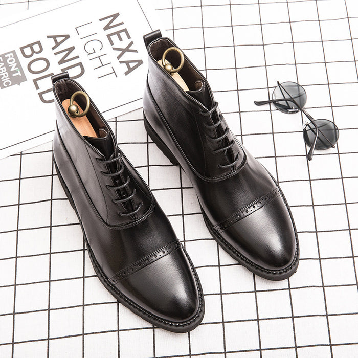 Retro Casual Fashion Business Leather Boots Men