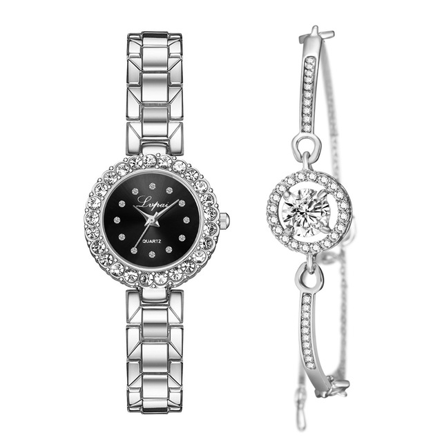 Watches-Set Bangle Clock Bracelet Wrist-Watch Quartz Women Fashion Ladies Brand Luxury