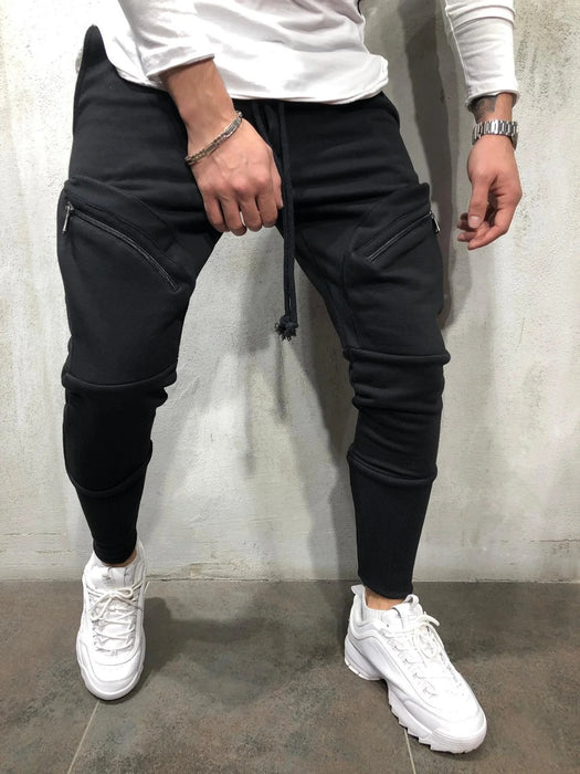 Men Sports Zipper Casual Pants