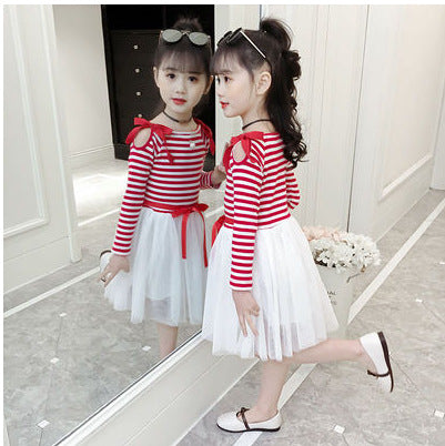 Girls summer dresses fashion strapless mesh skirt