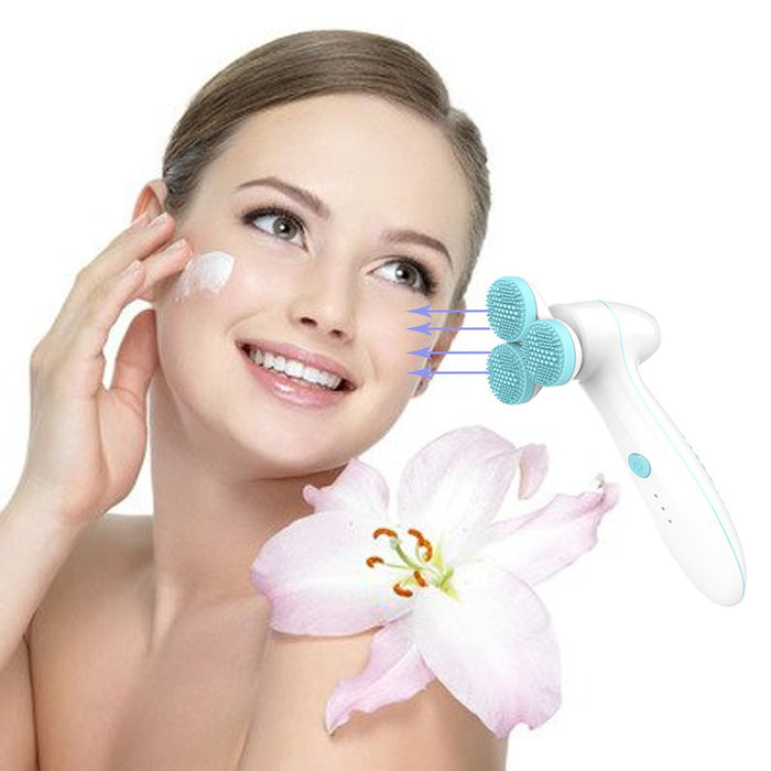 Three round 3D silicone cleansing instrument