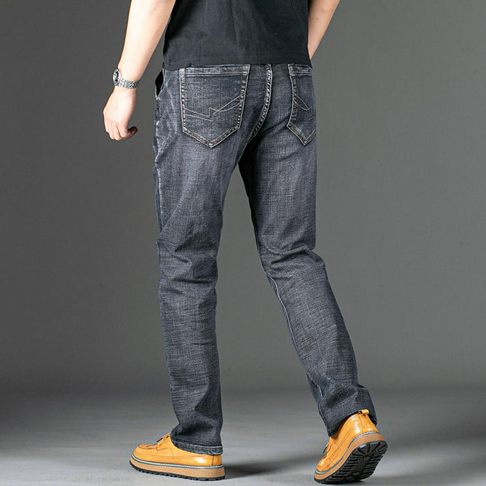 Men's jeans add fertilizer to increase loose straight stretch