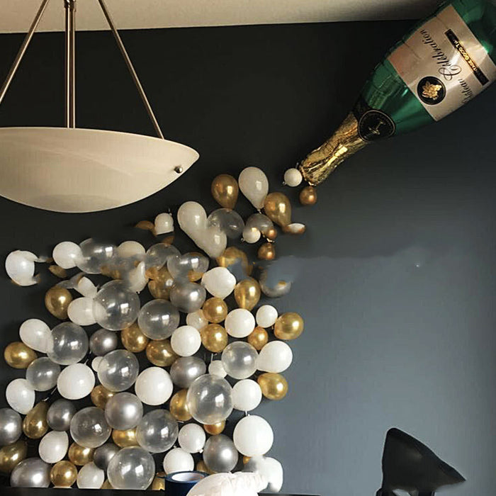 Champagne Bottle Aluminum Foil Balloon Set Birthday Party