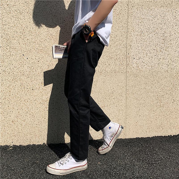 Men's Straight Leg Pants Loose Wide Leg Pants