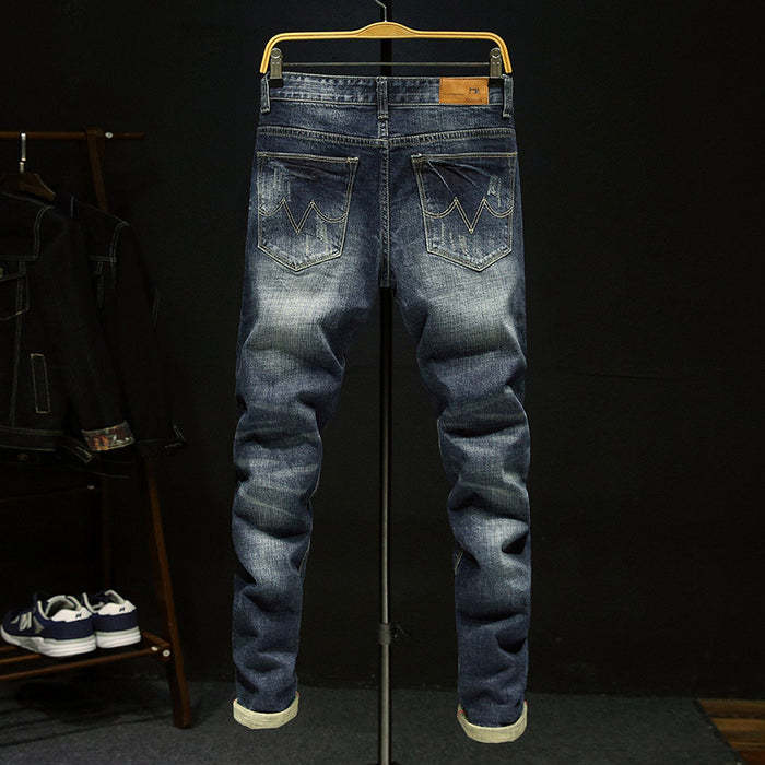 Men's jeans men's autumn 2021 new style SLIM STRAIGHT youth casual pants, Korean stretch men pants tide