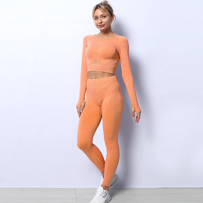 Seamless Knit Autumn Winter Fitness Sports Yoga Clothes Women's Suit