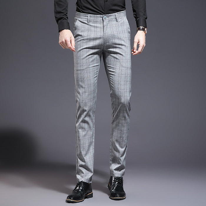 Casual pants Plaid slim men's pants