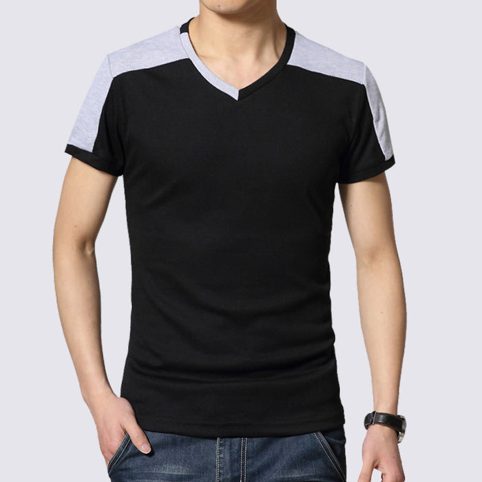 Cotton men's short-sleeved stitching T-shirt for men