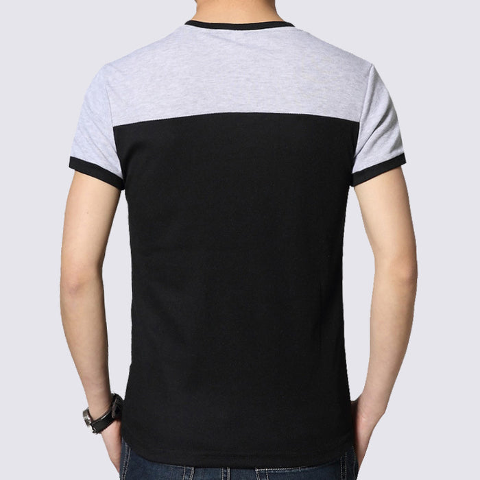 Cotton men's short-sleeved stitching T-shirt for men