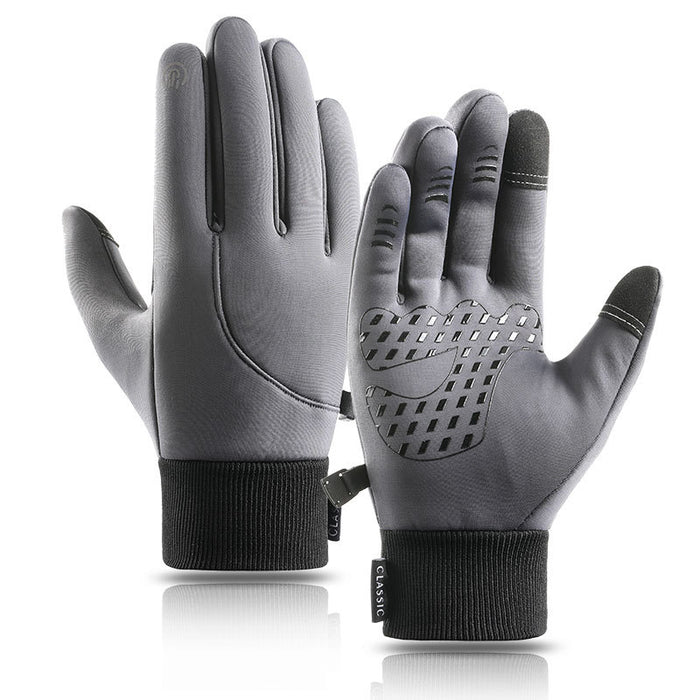 Warm And Waterproof Sports And Velvet Mountaineering Ski Gloves