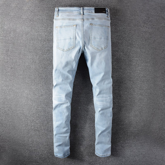 Men's Jeans Micro-Elastic Slim Nightclub Hip-Hop Trendy Pants
