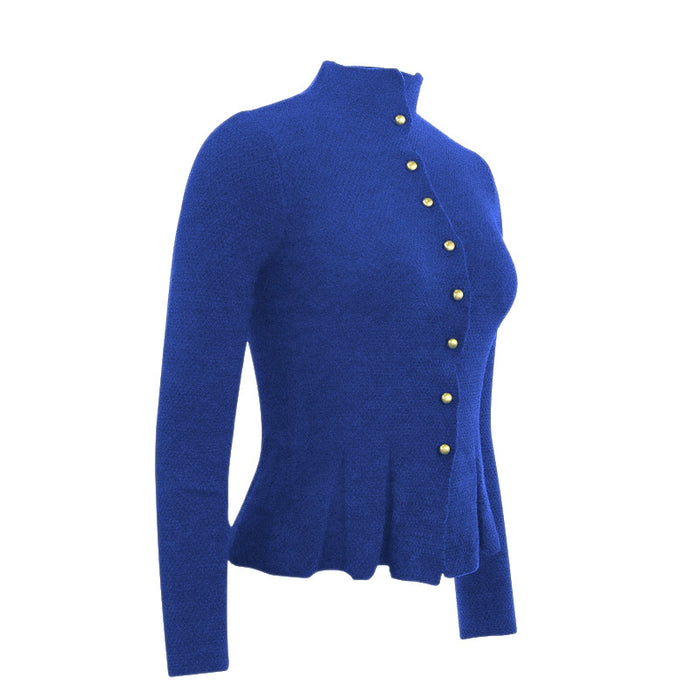 Ladies Casual Solid Color Button Cardigan Sweater