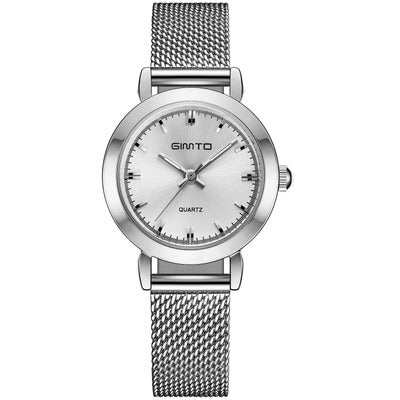 GIMTO Brand Women Quartz Silver Watch Metal Bracelet Wrist Watches Analog Ladies Dress Hand Clock Montre Femme