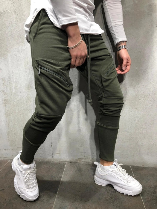 Men Sports Zipper Casual Pants