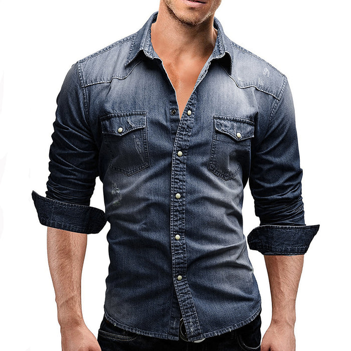 Männer Hemd Marke Männlich Langarm Shirts Casual Solide Slim Fit 