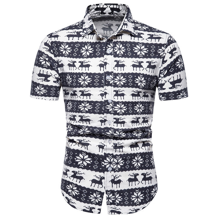 Men's shirt printed casual Beach Short Sleeve Shirt for men