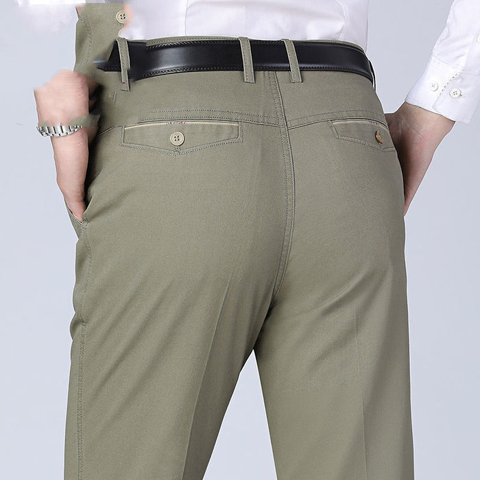 Casual Pants Straight Loose High Waist Deep Crotch Middle-aged Men's Pants