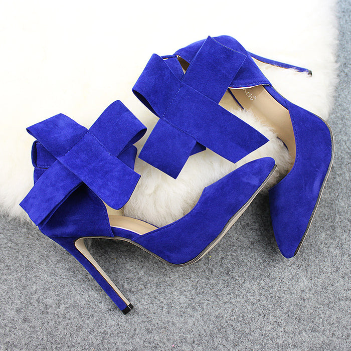 Big Bow Pumps Women Thin High Heel Shoes For Party Festival