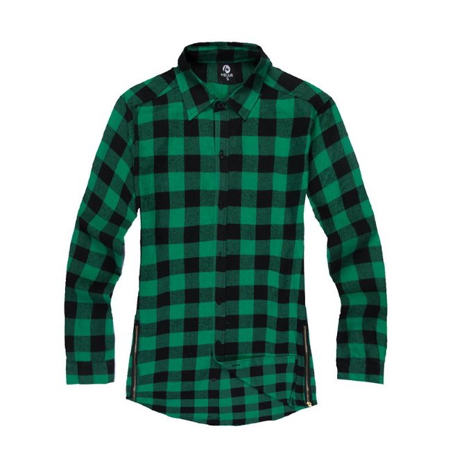 Mens Fashion Hip Hop Shirts Streetwear Urban Kleidung Hiphop Männer Kleidung Plaid Zipper Shirt