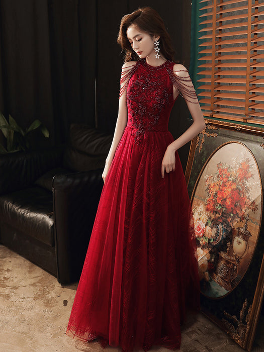 Women's Fringe Temperament Engagement Annual Party Evening Dress