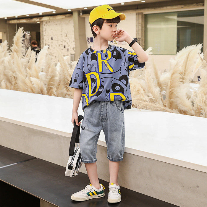 Children's Clothing Boys Summer Suits, Big Boys, Handsome Boys, Korean Style Short Sleeves