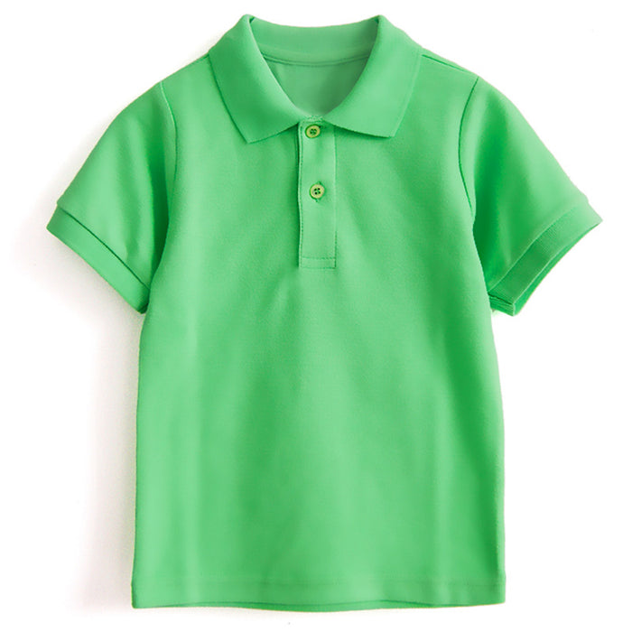 Children's Polo Shirt With Solid Color Cotton Lapel