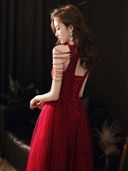 Women's Fringe Temperament Engagement Annual Party Evening Dress