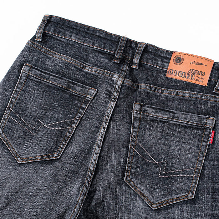 Men's jeans add fertilizer to increase loose straight stretch