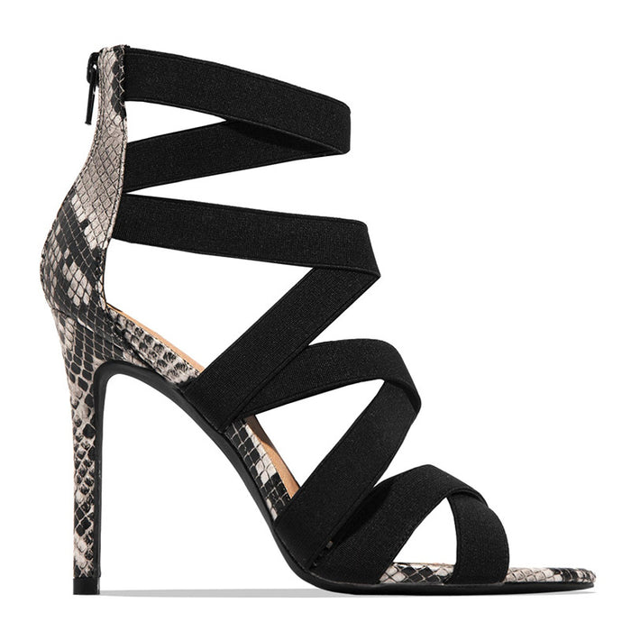 Elastic Snakeskin Women's Sandals