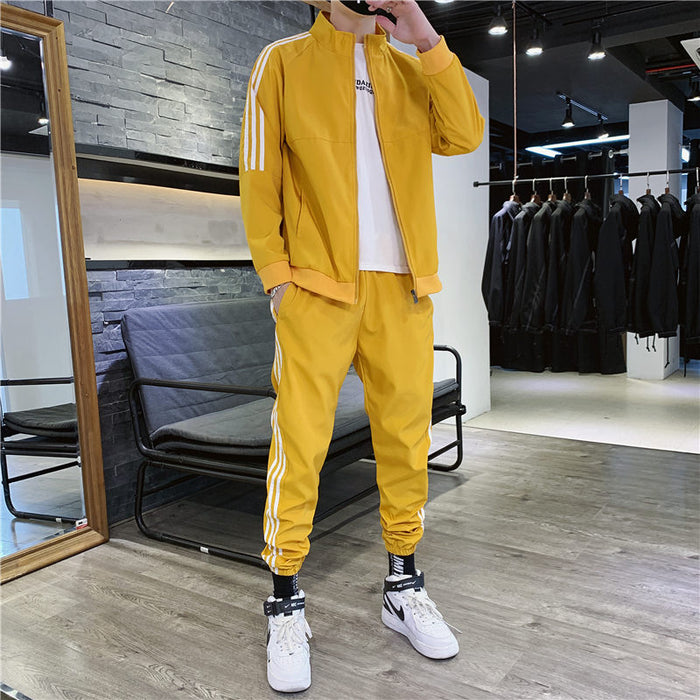 Patchwork Hip Hop Casual Men's Sets 2022 Korean Style 2 Piece Sets Clothes Men Streetwear Fitness Male Tracksuit