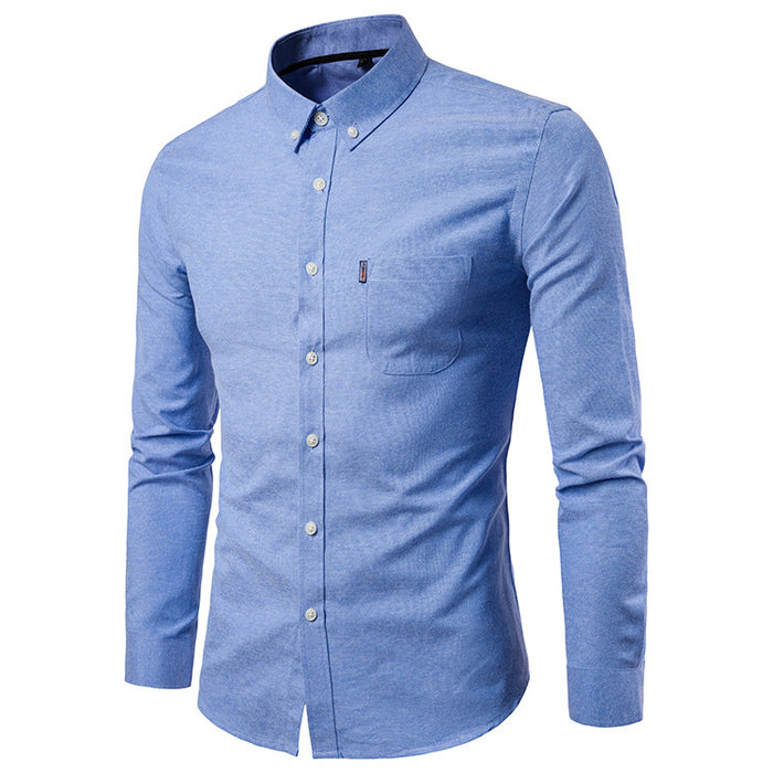 Men S Shirts Korean Men Slim Long Sleeve Dress Shirt