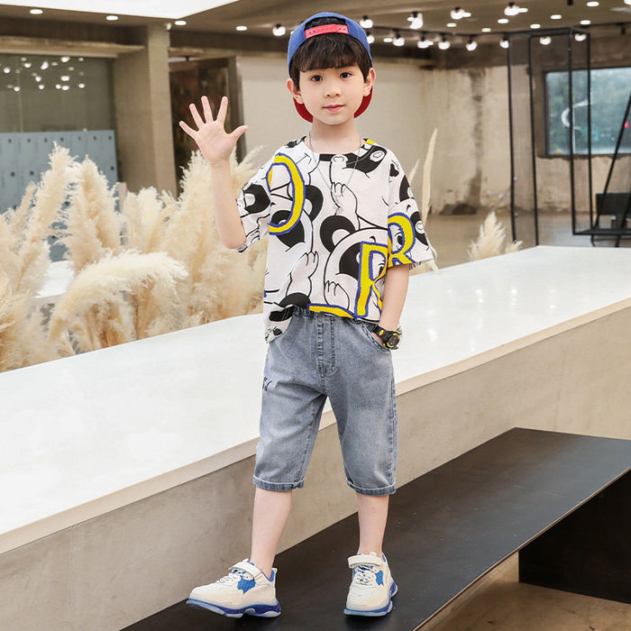 Children's Clothing Boys Summer Suits, Big Boys, Handsome Boys, Korean Style Short Sleeves