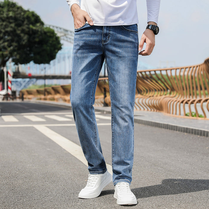 Soft And Comfortable Straight Stretch Jeans